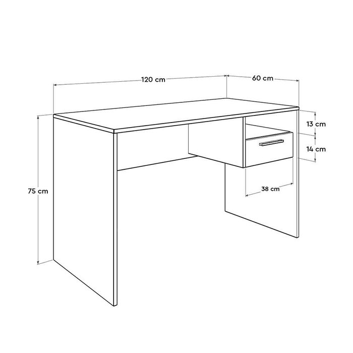 Hanah Home Cms-510-Tt-1 Escritorio de Estudio Nogal Claro